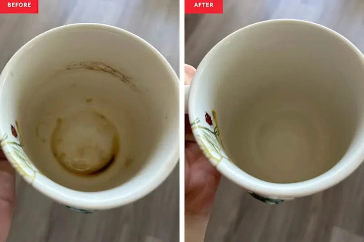 Ocet a pečící prášek na skvrny od čaje? Výsledek za 10 minut - image 2